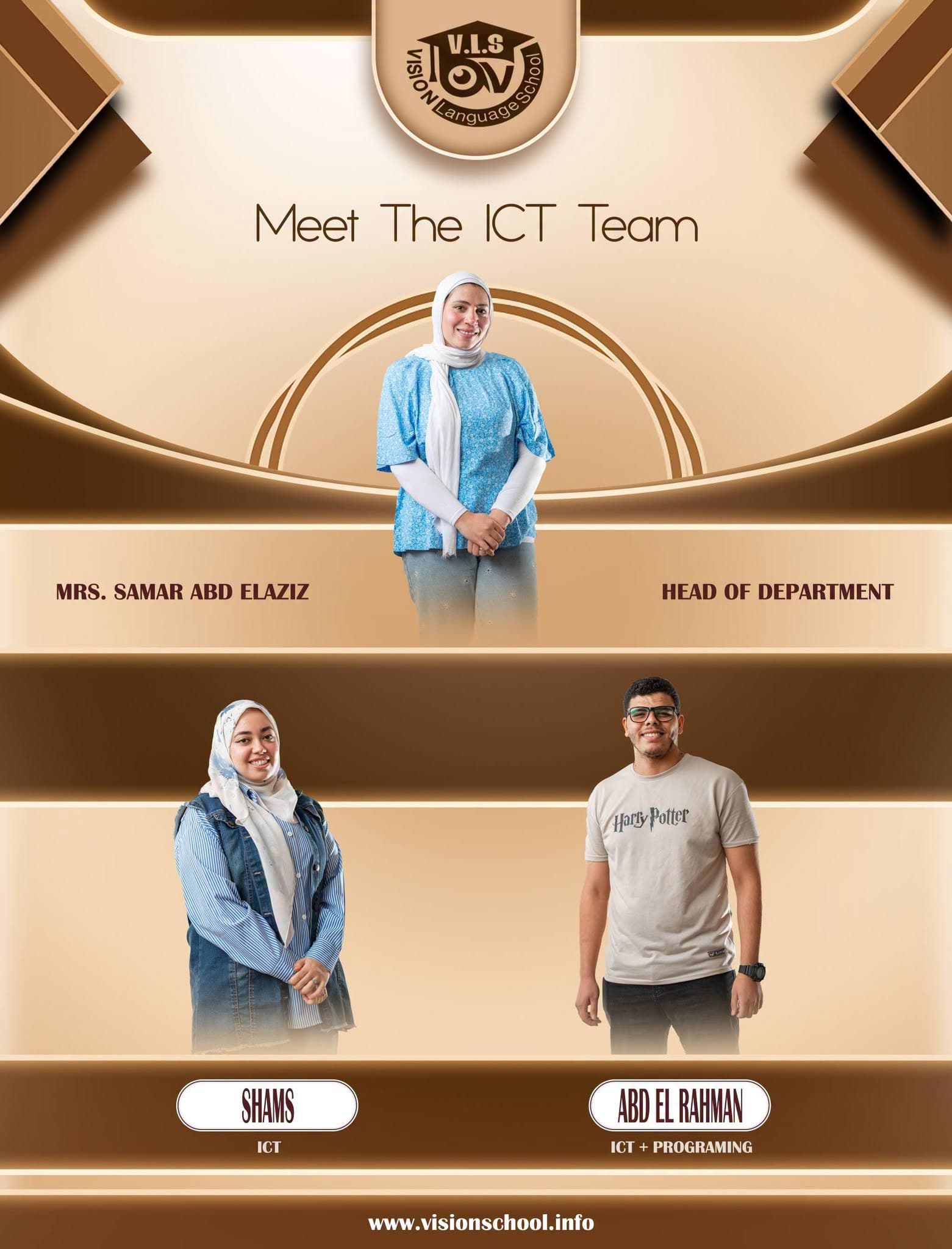 ICT Team poster with staff names and titles