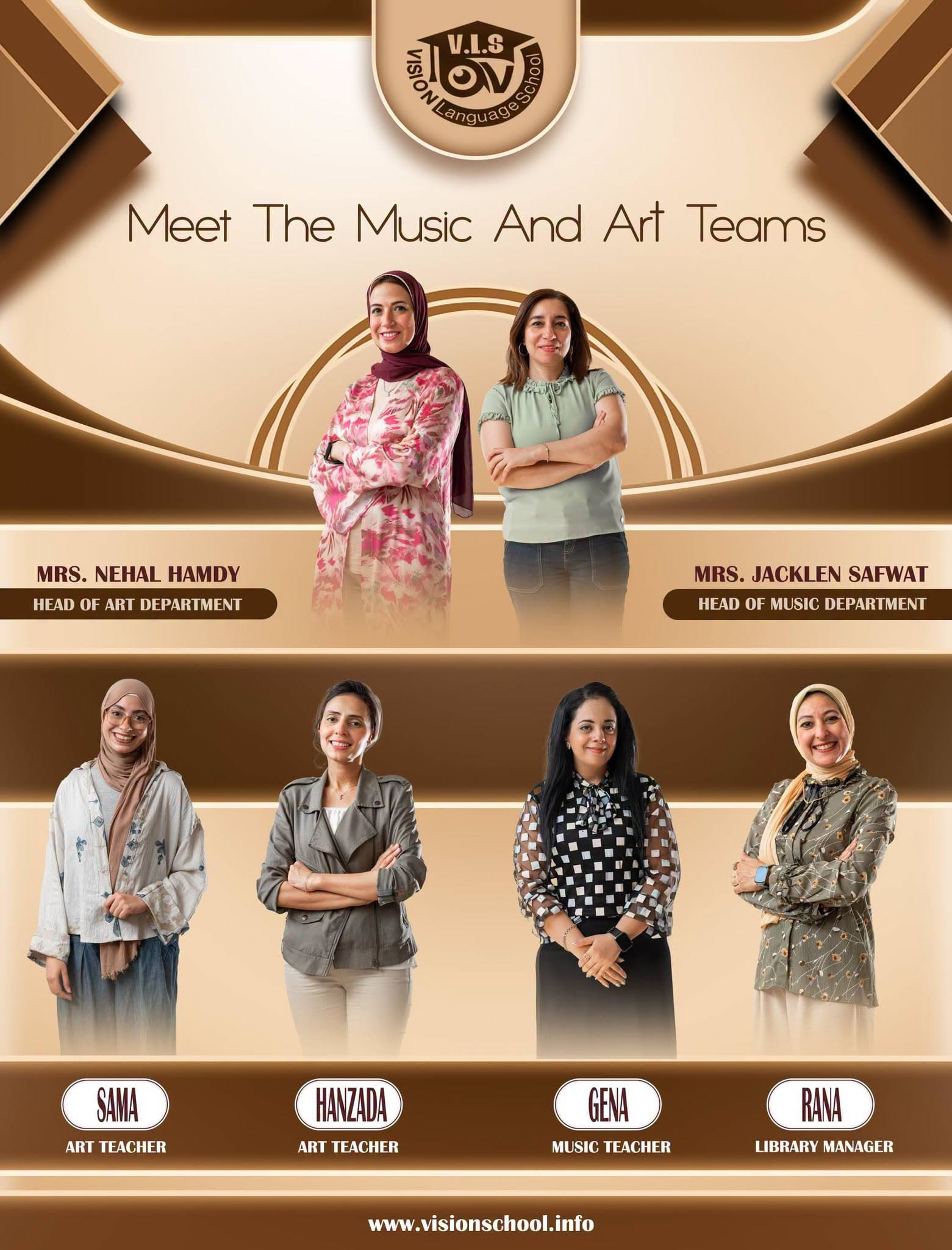 Music and Art Team poster with staff names and titles