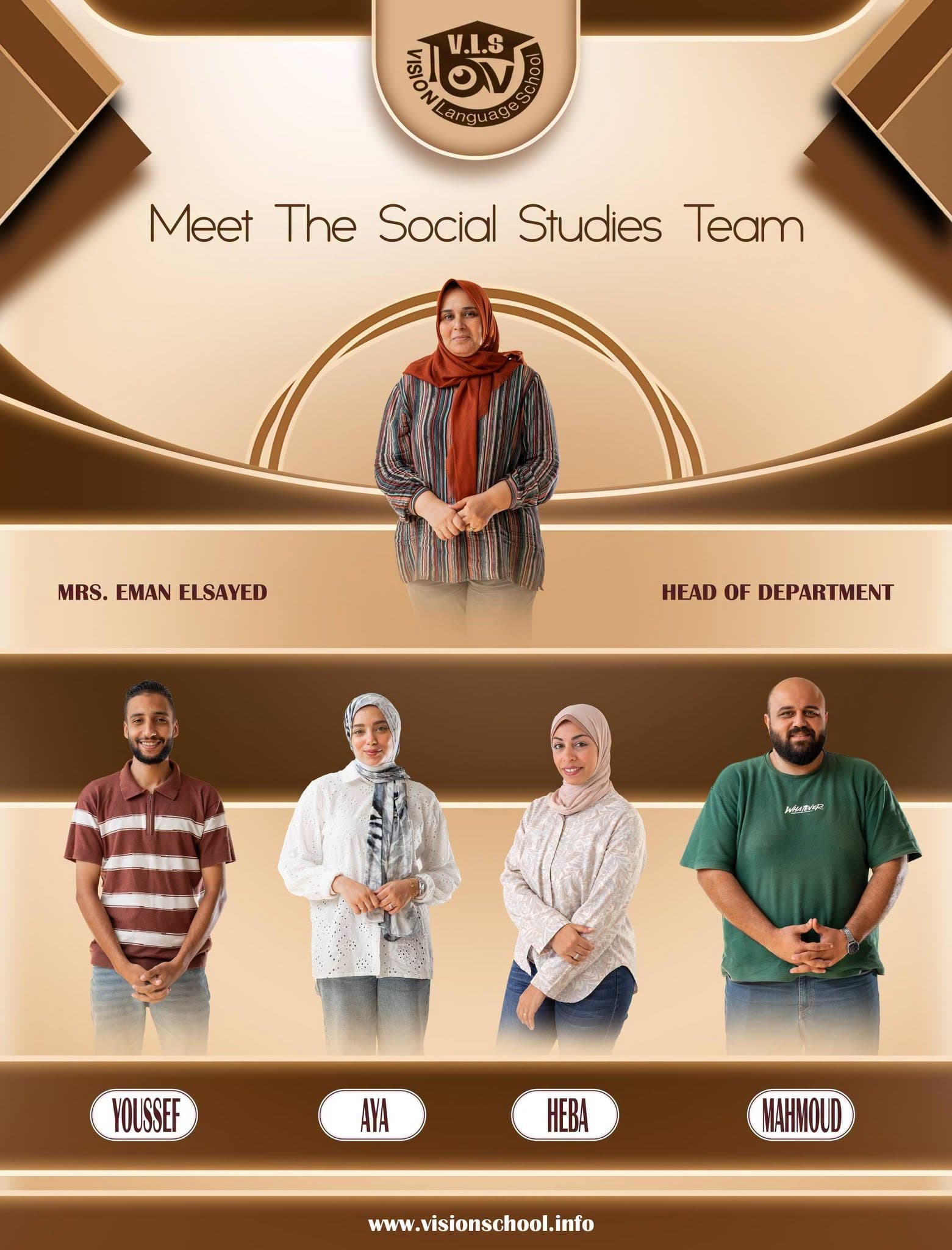 National Studies Team poster with staff names and titles