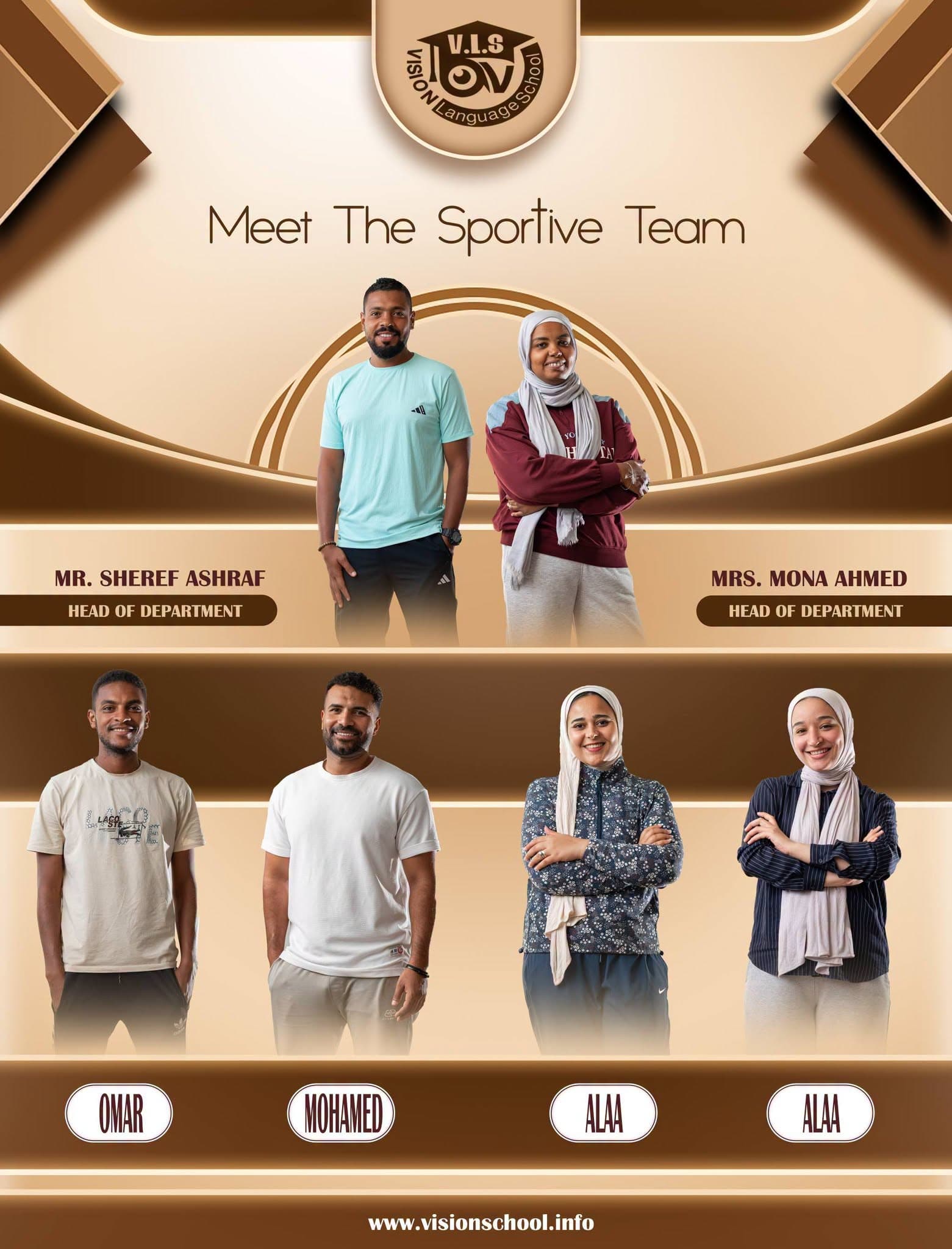 Physical Education Team poster with staff names and titles