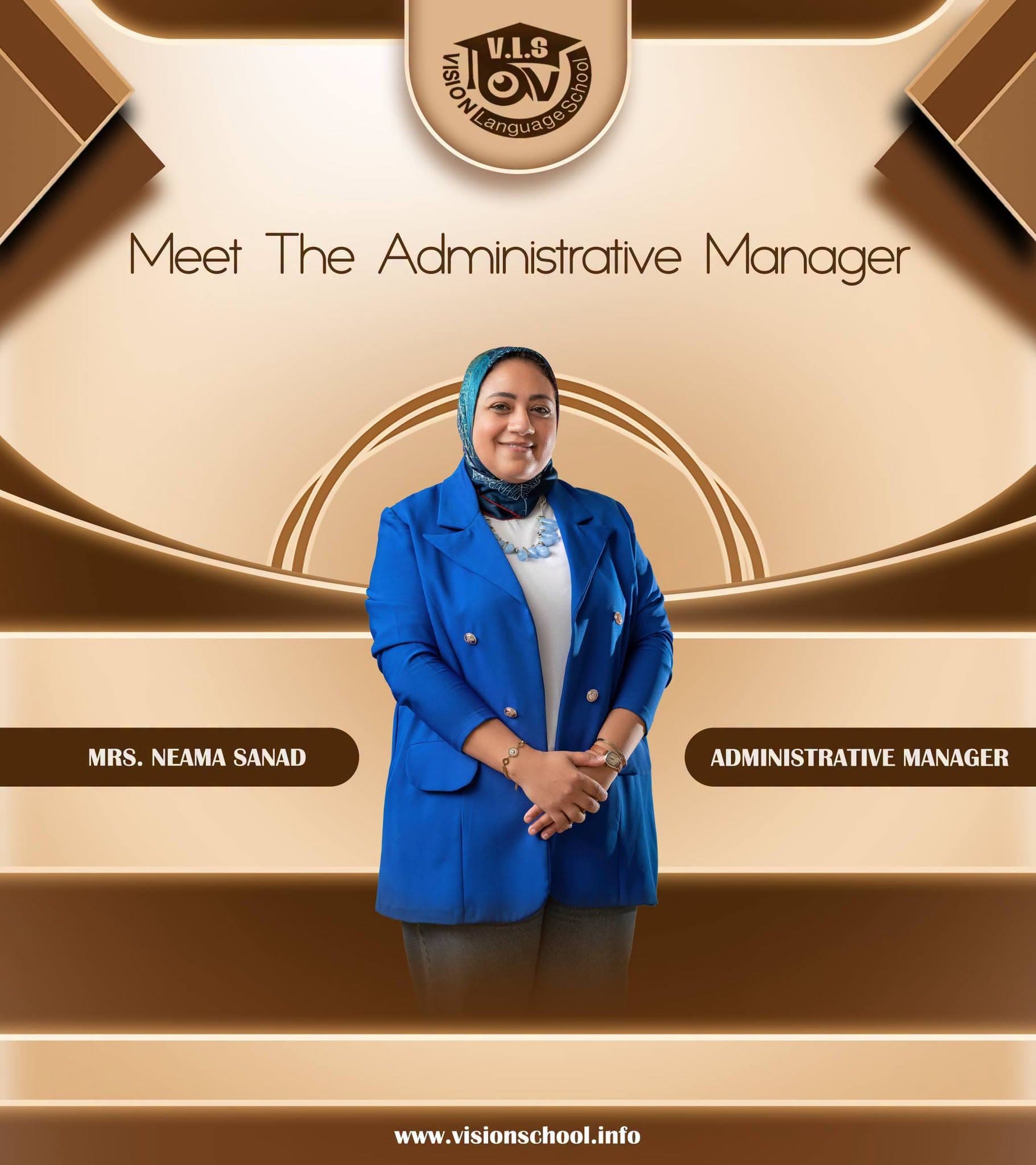 School Administrative Manager poster with staff names and titles