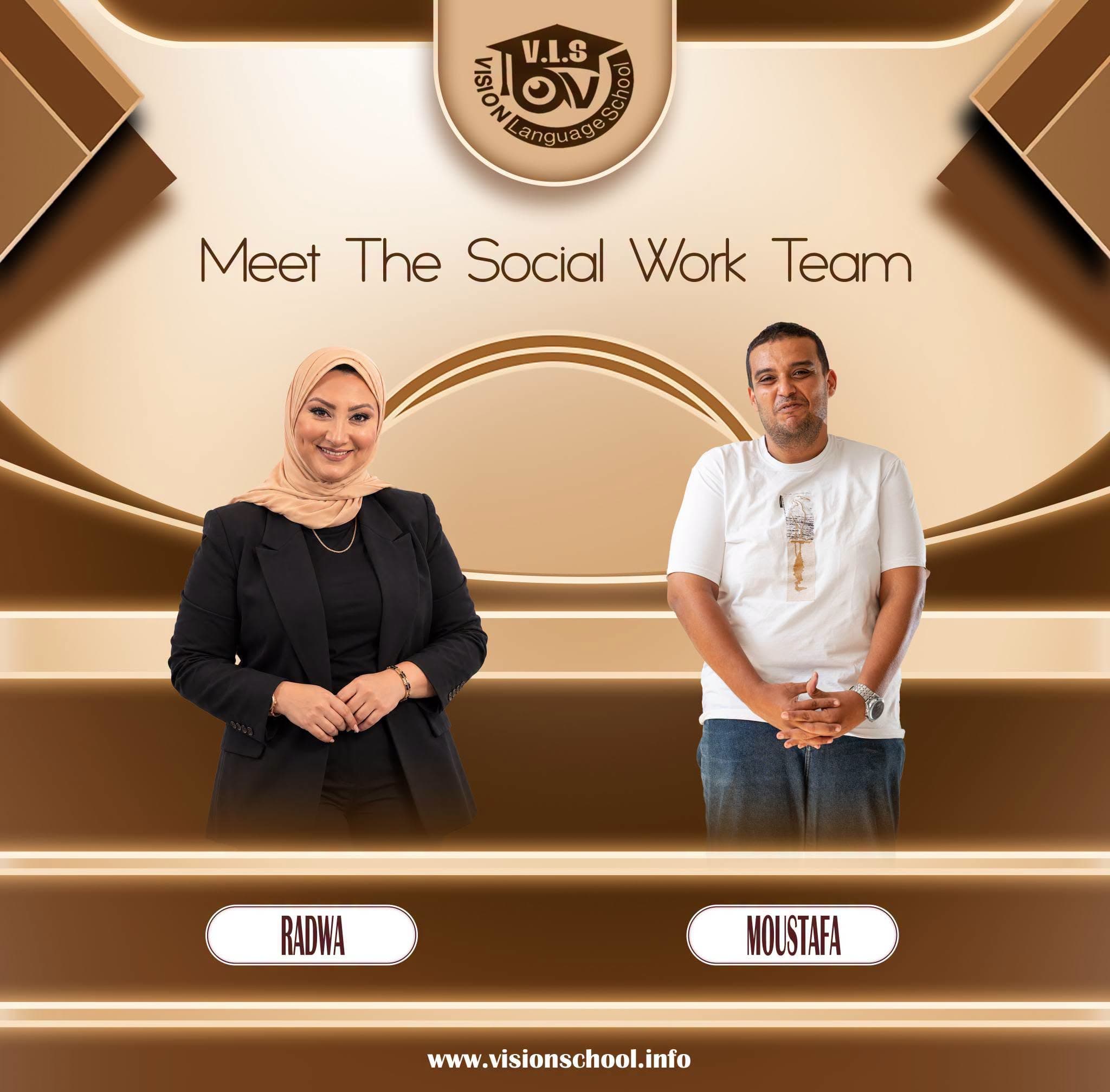 Social Work Team poster with staff names and titles